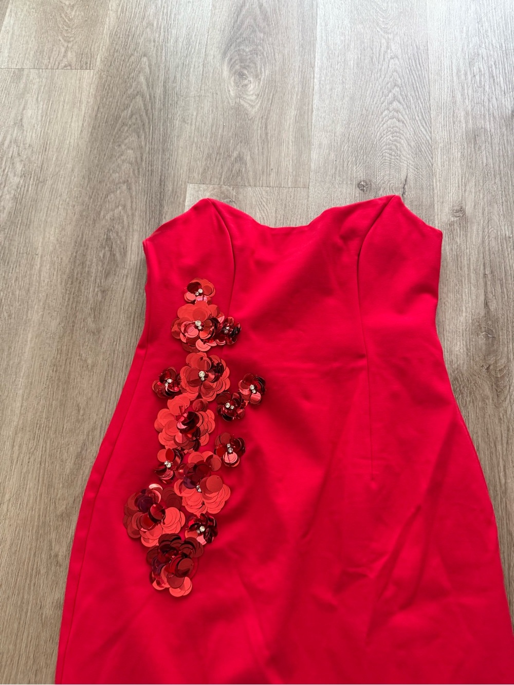 elliatt yasmine red strapless 3d flower detail strapless maxi dresss size XL NEW - Picture 8 of 12